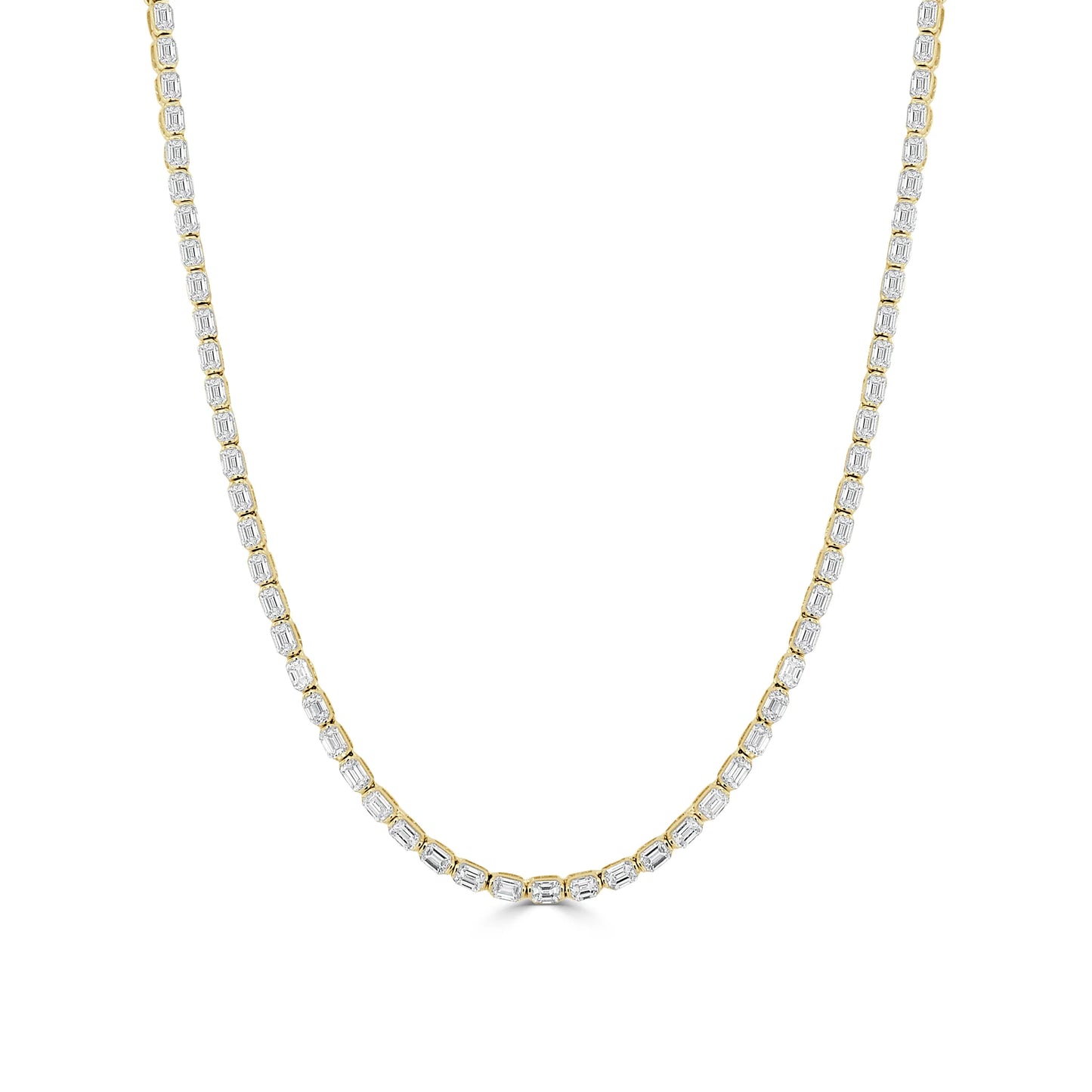 Emerald Cut Diamond Tennis Necklace