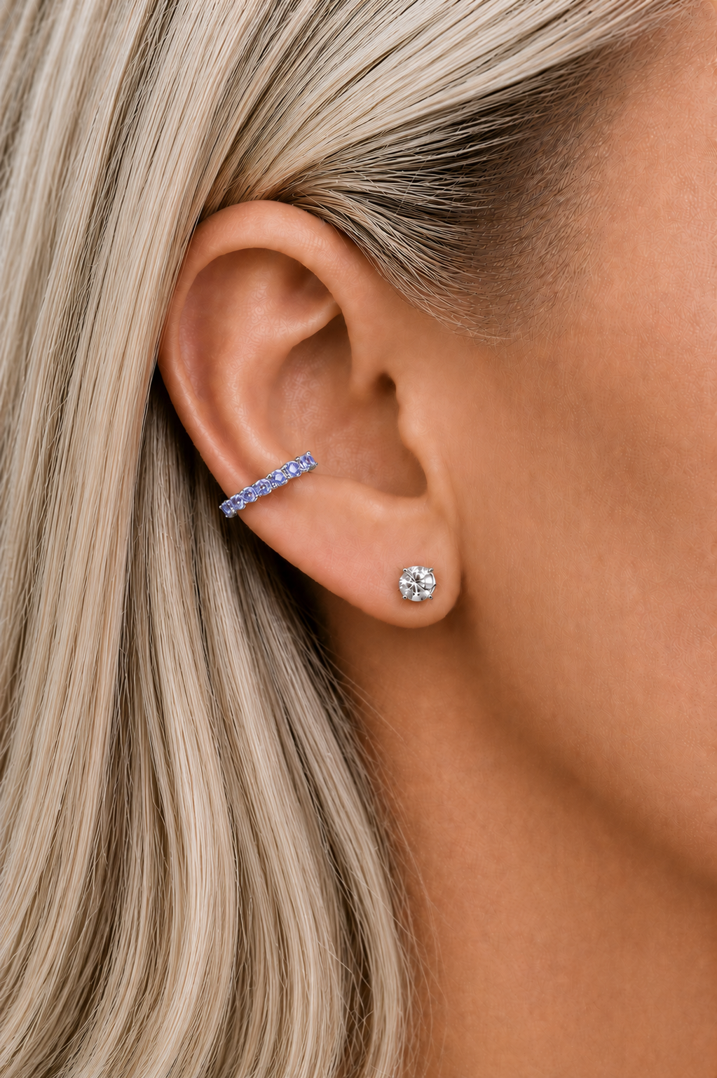 Blue Sapphire Sparkler Ear Cuff
