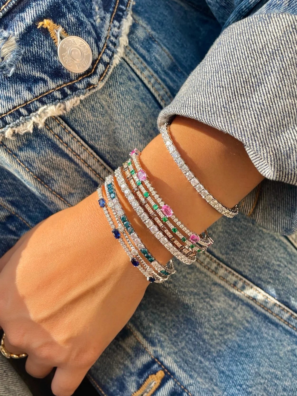 Pink Sapphire and Diamond Bangle