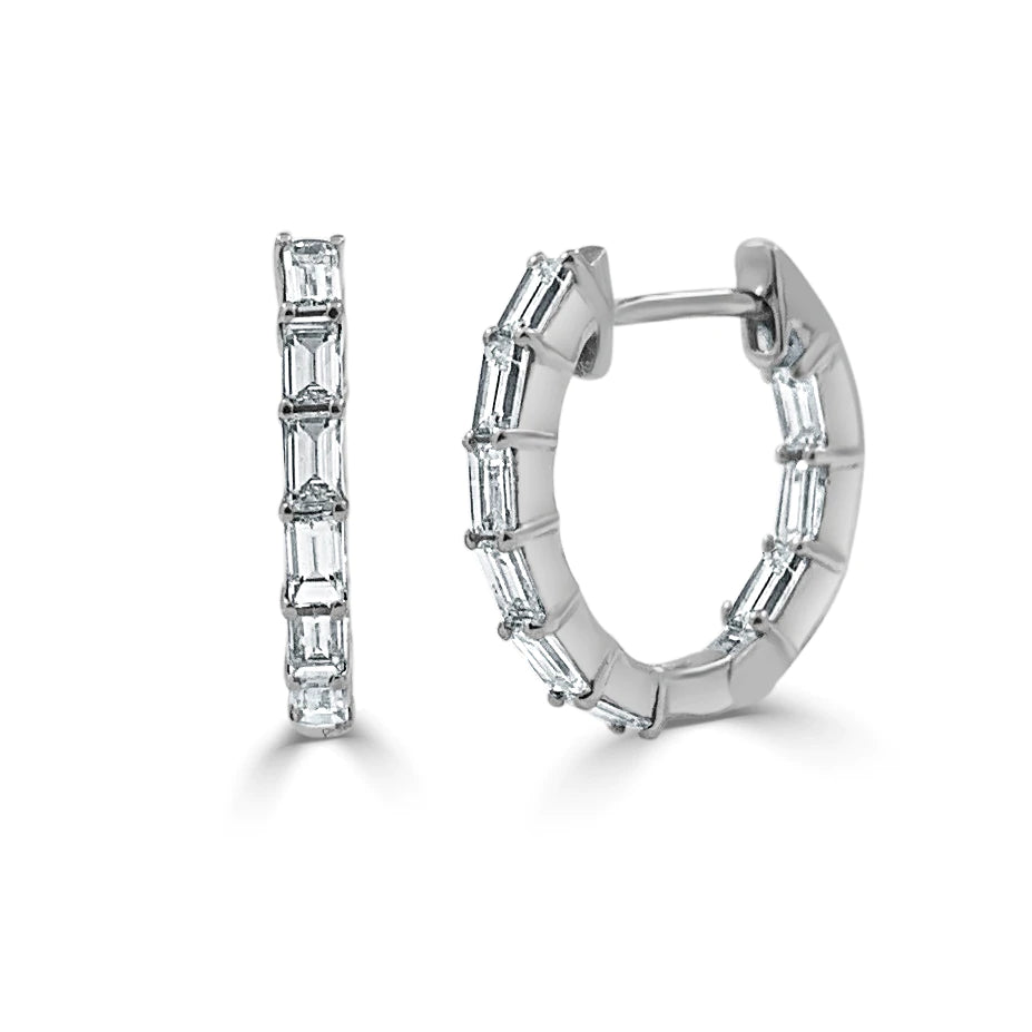 Baguette Diamond Huggie Earrings