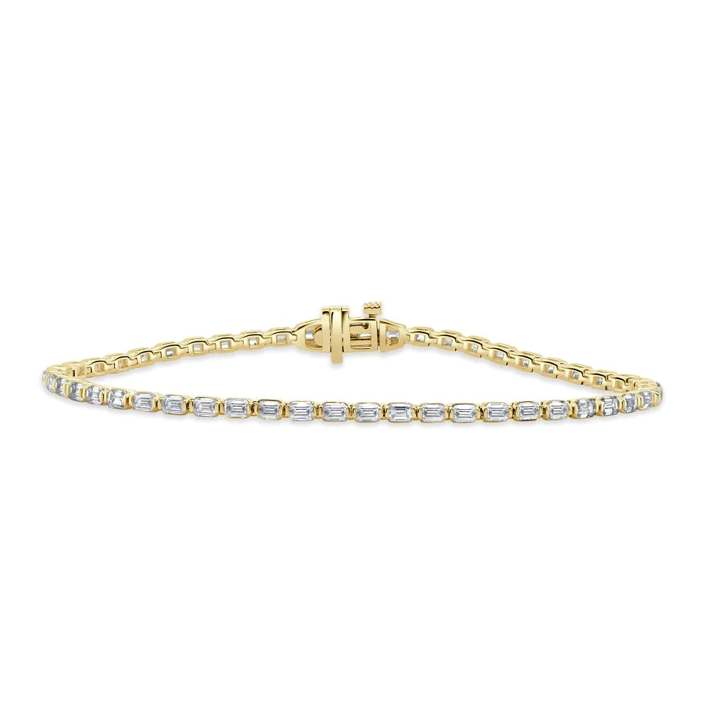 Emerald Cut Diamond Tennis Bracelet