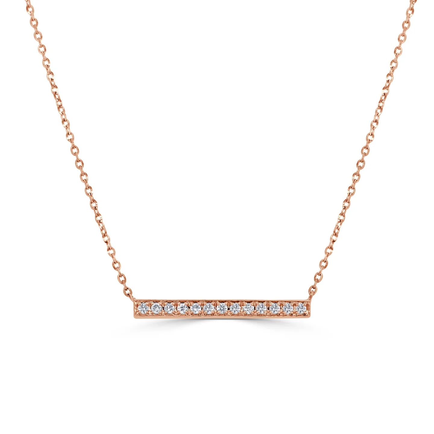 14k Gold & Diamond Bar Necklace - 0.10ct