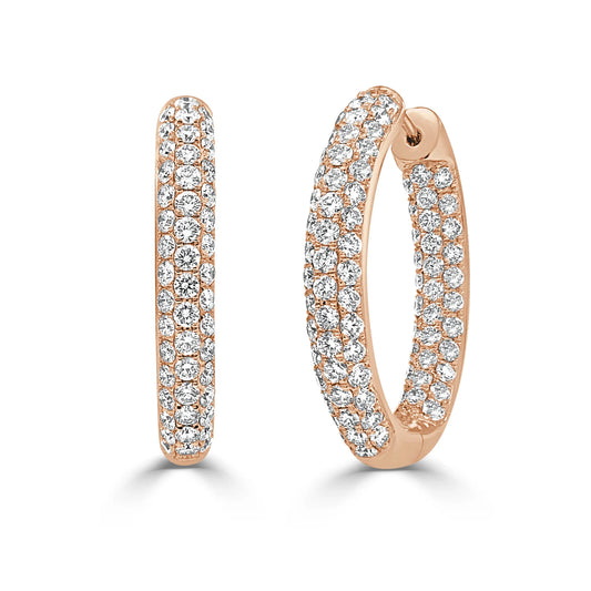 Pave Diamond Hoops