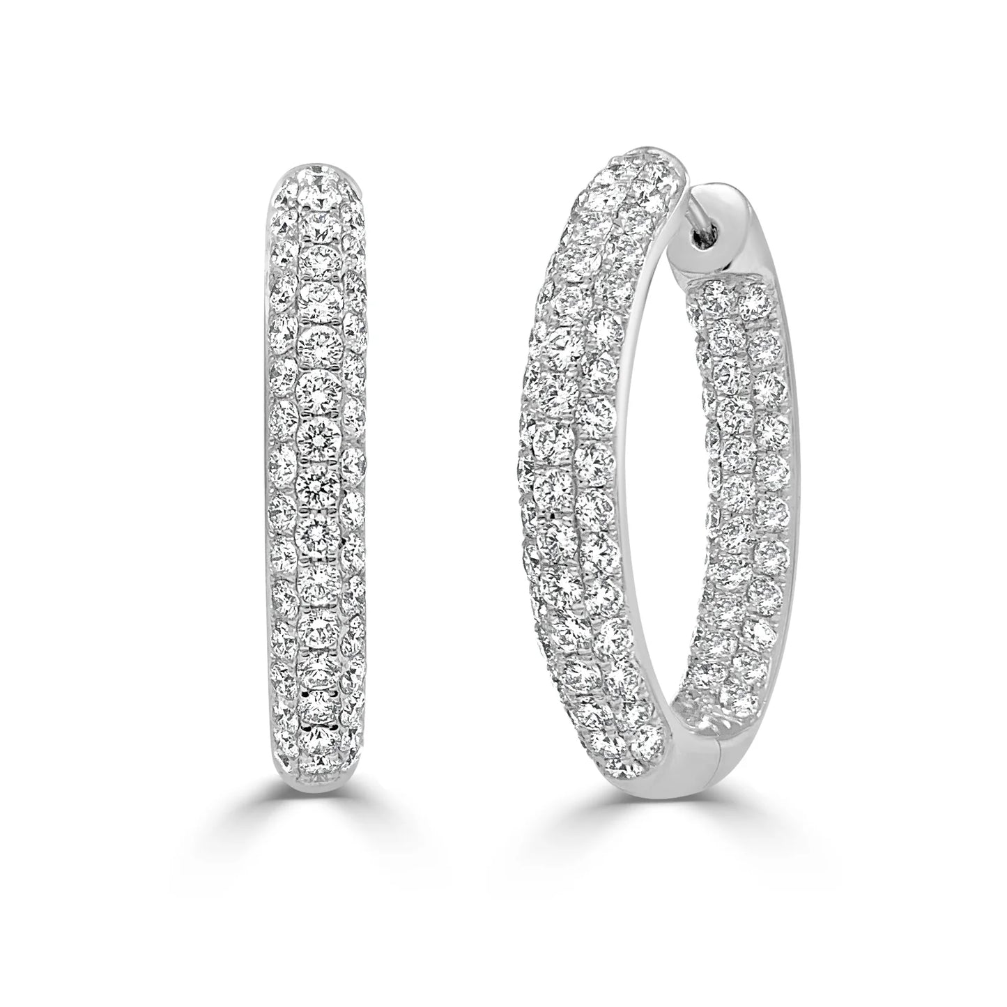 Pave Diamond Hoops