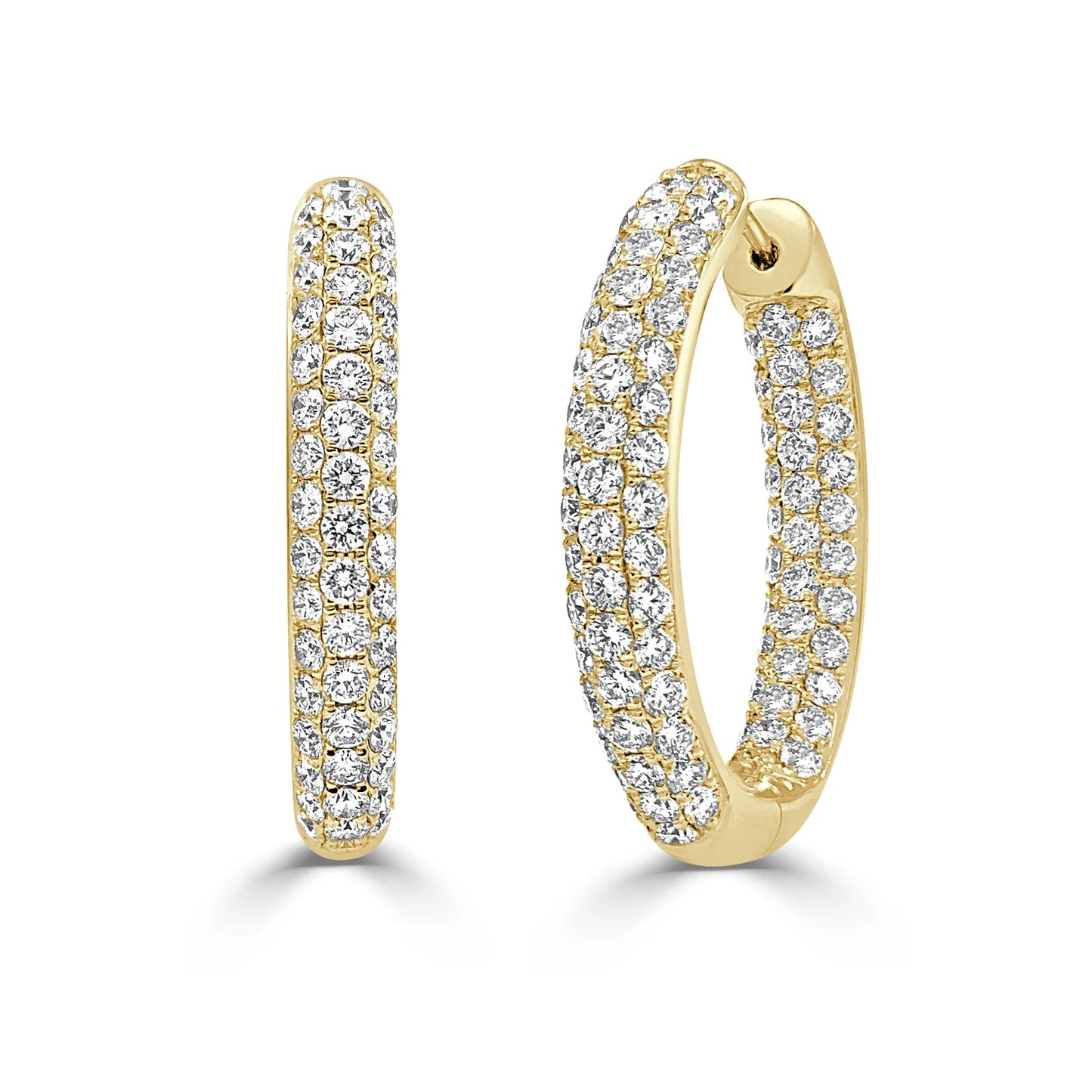 Pave Diamond Hoops