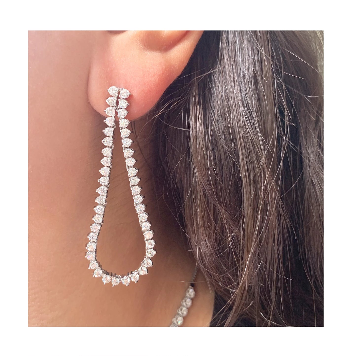 Diamond Loop Drop Earrings