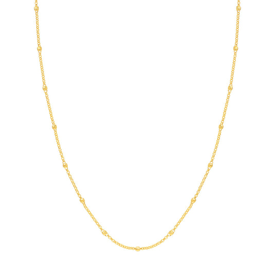 3mm Disco Bead Rolo Chain Necklace