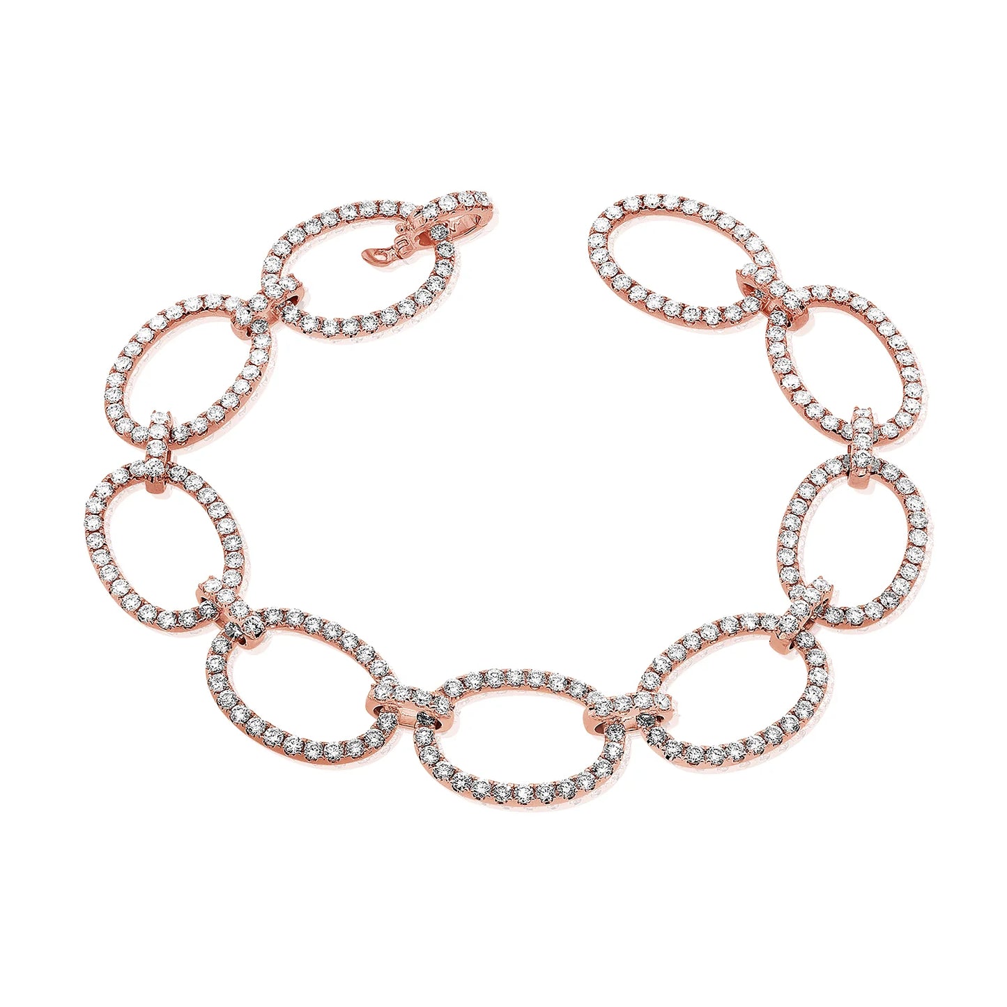 Diamond Oval Link Bracelet