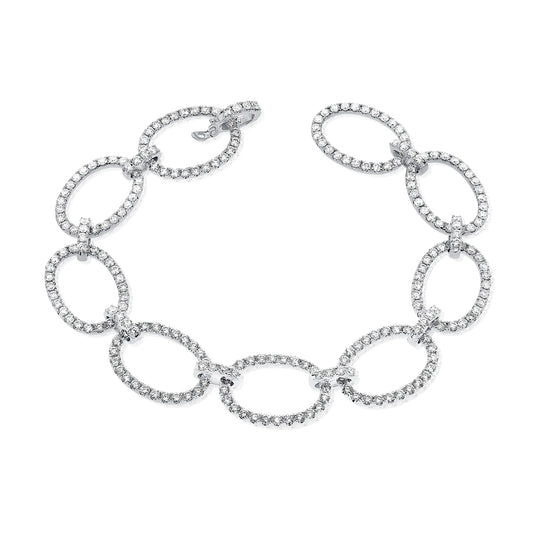 Diamond Oval Link Bracelet