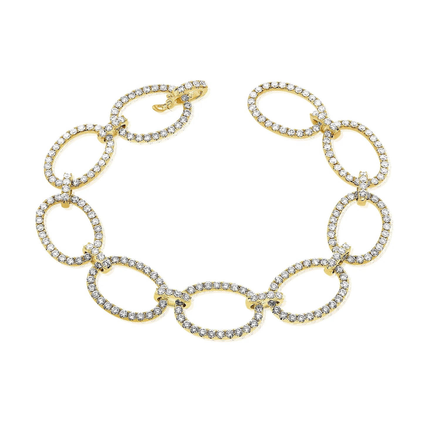 Diamond Oval Link Bracelet