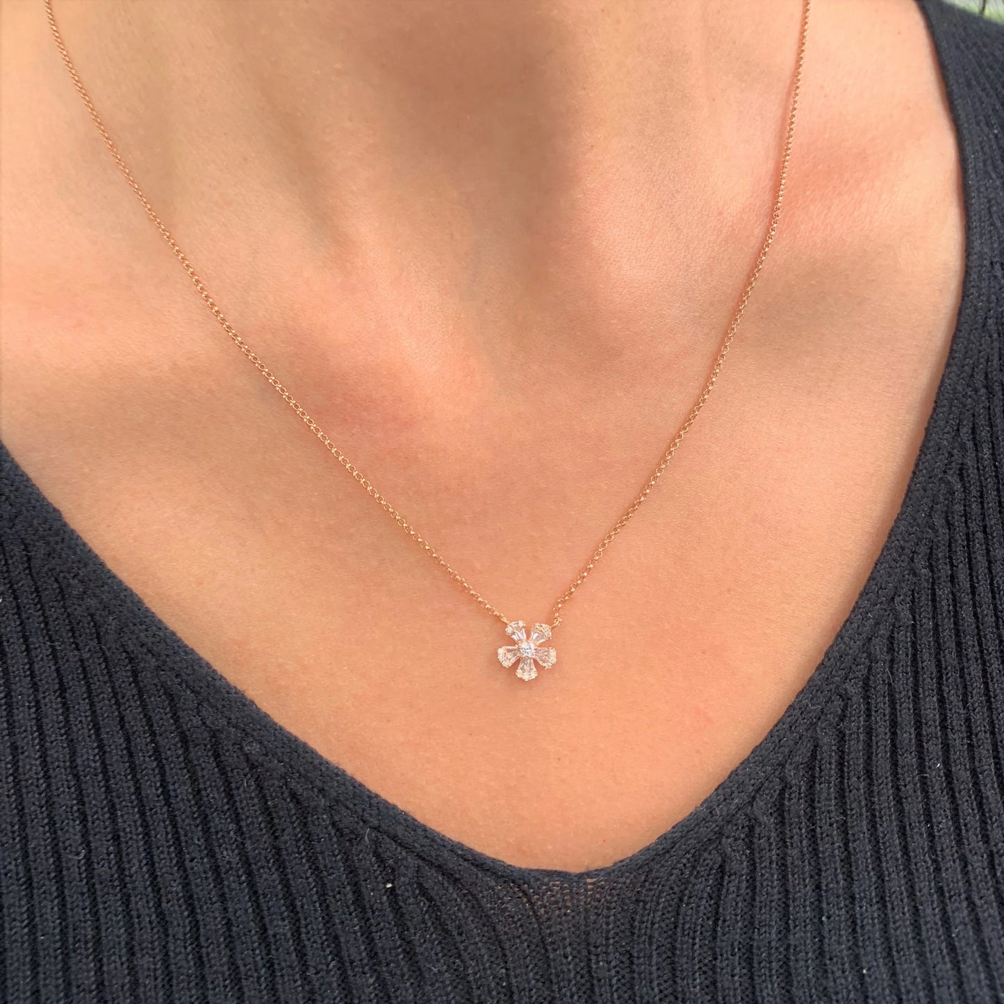 Diamond Flower Necklace