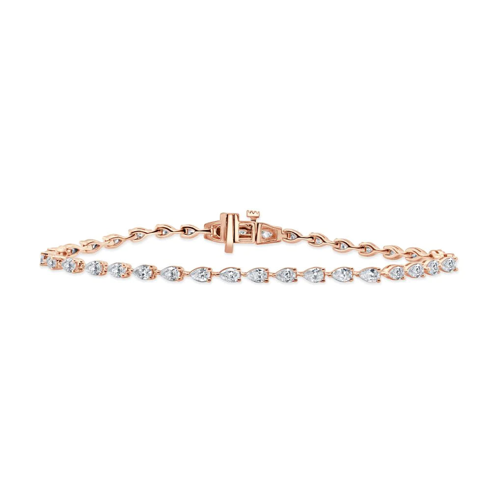 Princess Pear Diamond Tennis Bracelet