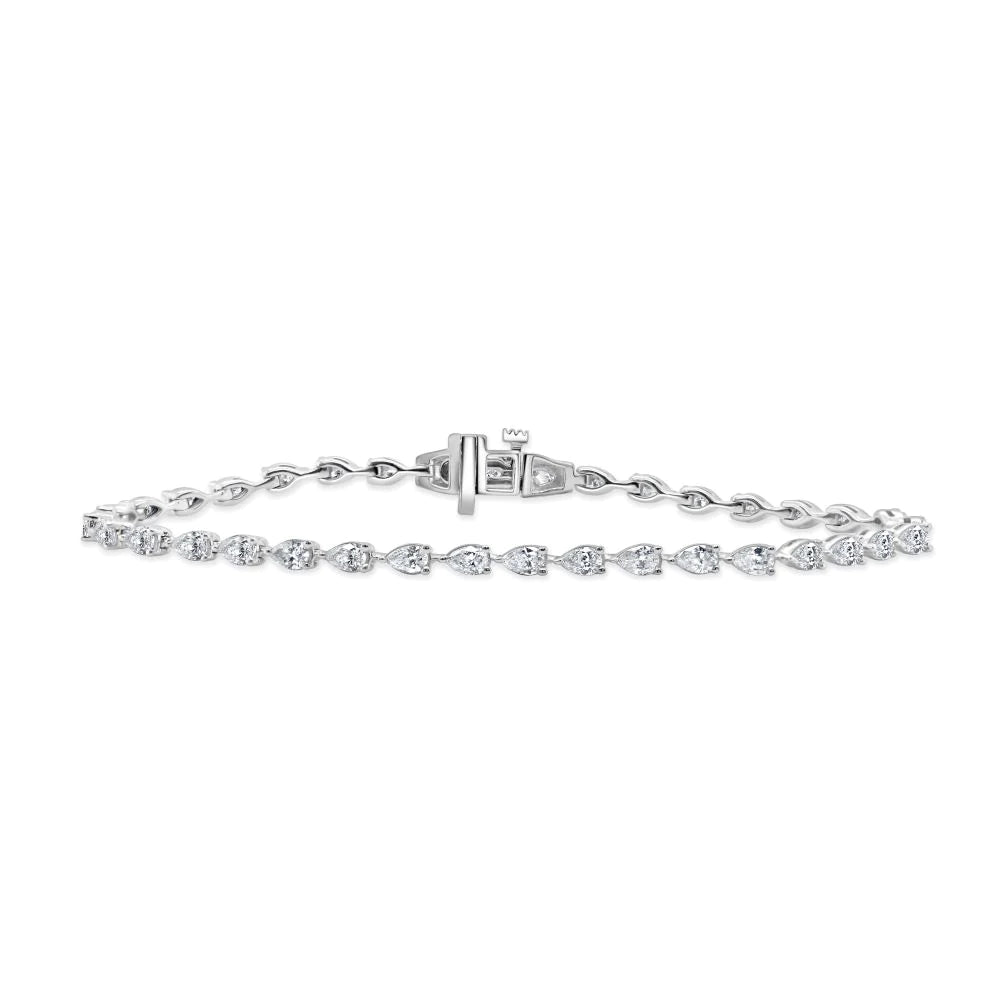 Princess Pear Diamond Tennis Bracelet