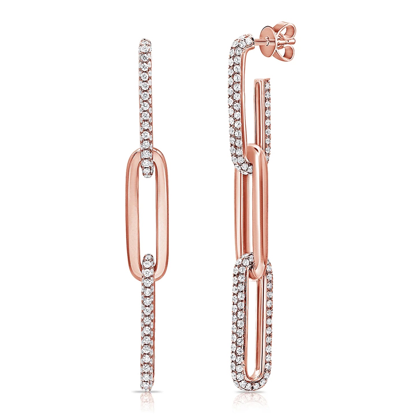 Diamond Paperclip Earrings