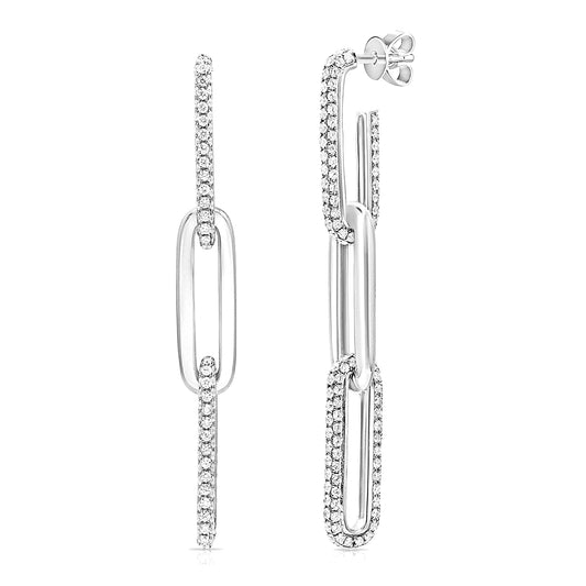 Diamond Paperclip Earrings