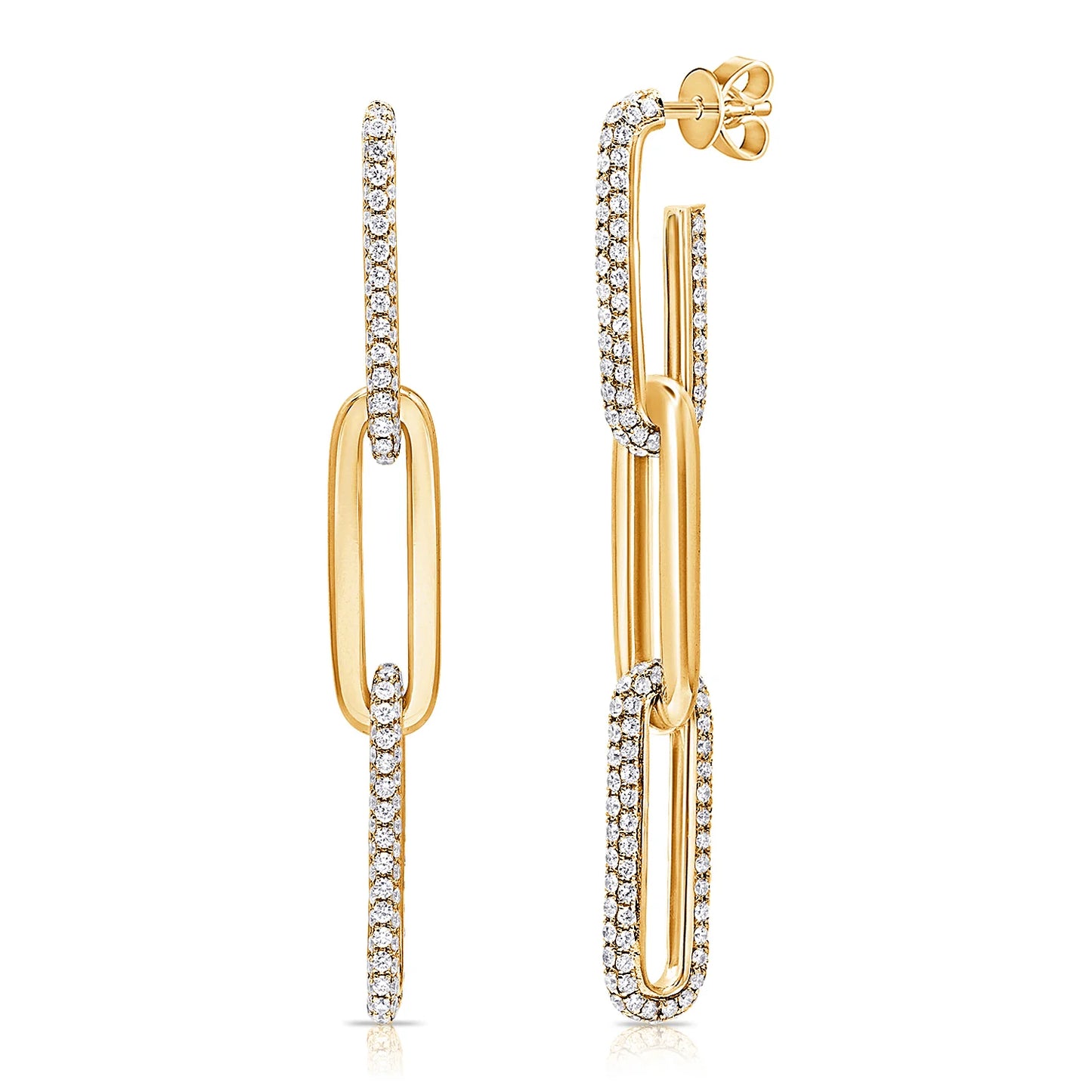 Diamond Paperclip Earrings