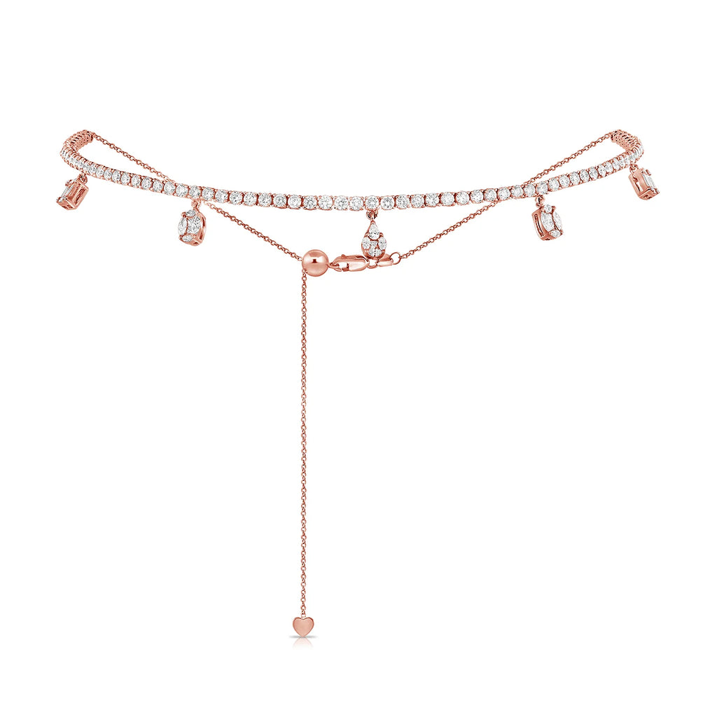 Princess Diamond Adjustable Choker Necklace