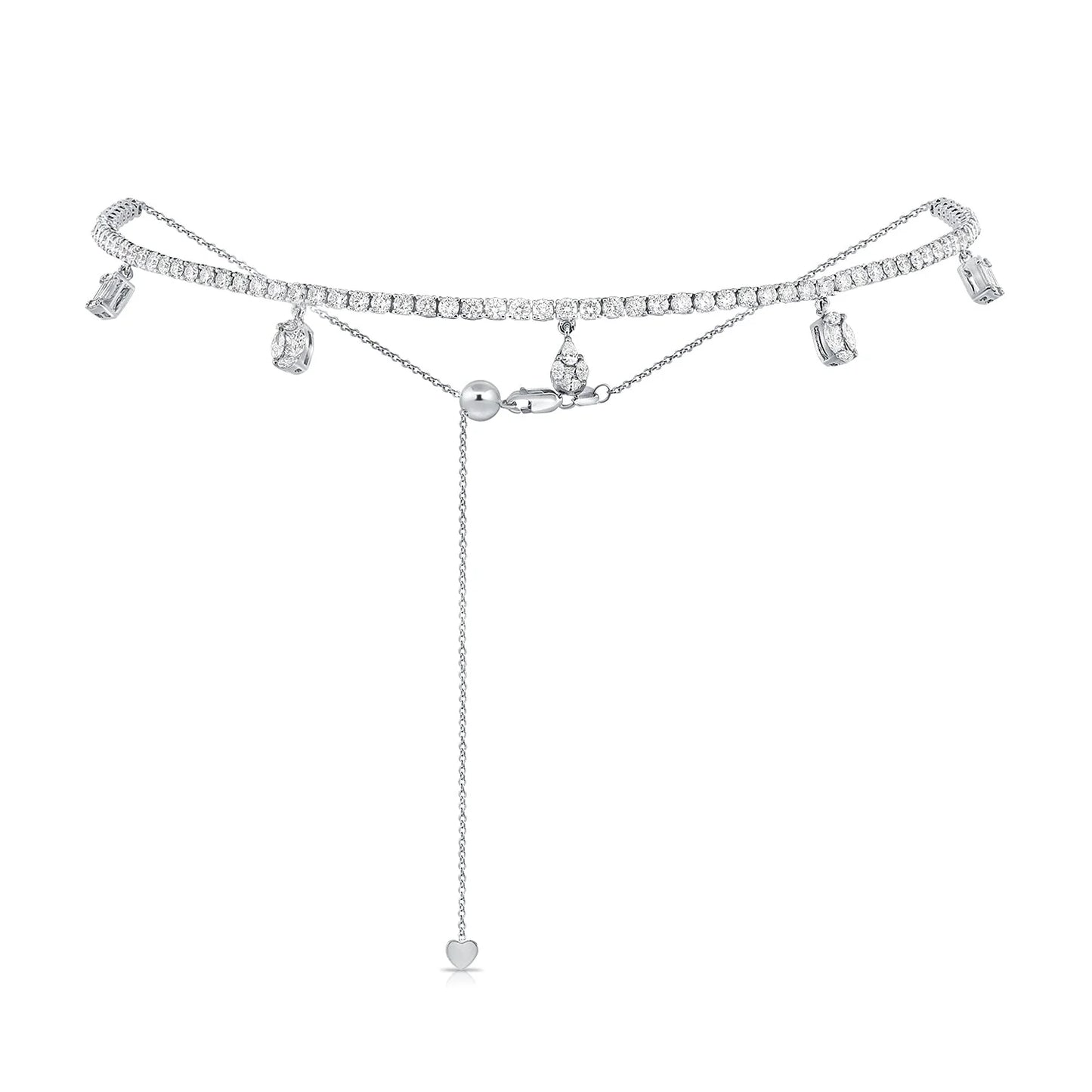 Princess Diamond Adjustable Choker Necklace