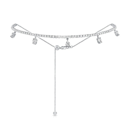 Princess Diamond Adjustable Choker Necklace