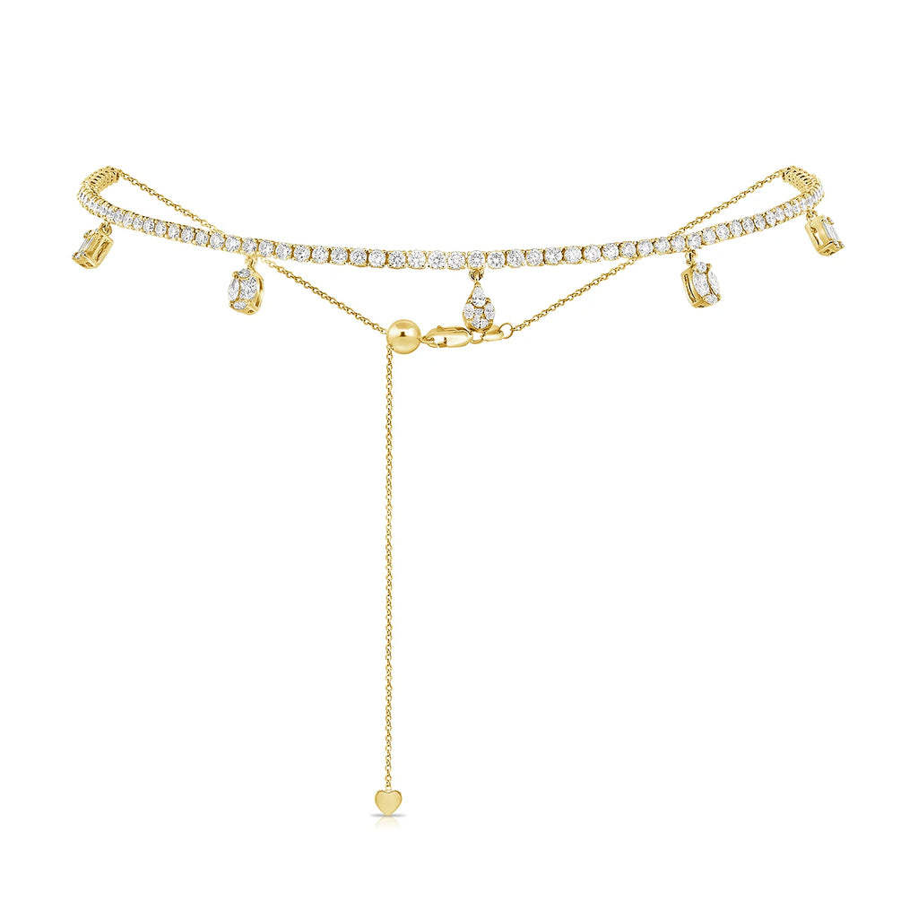 Princess Diamond Adjustable Choker Necklace