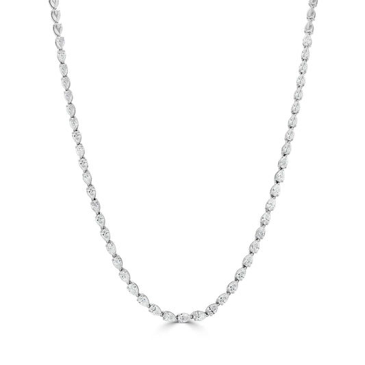 Oval Diamond Tennis Necklace