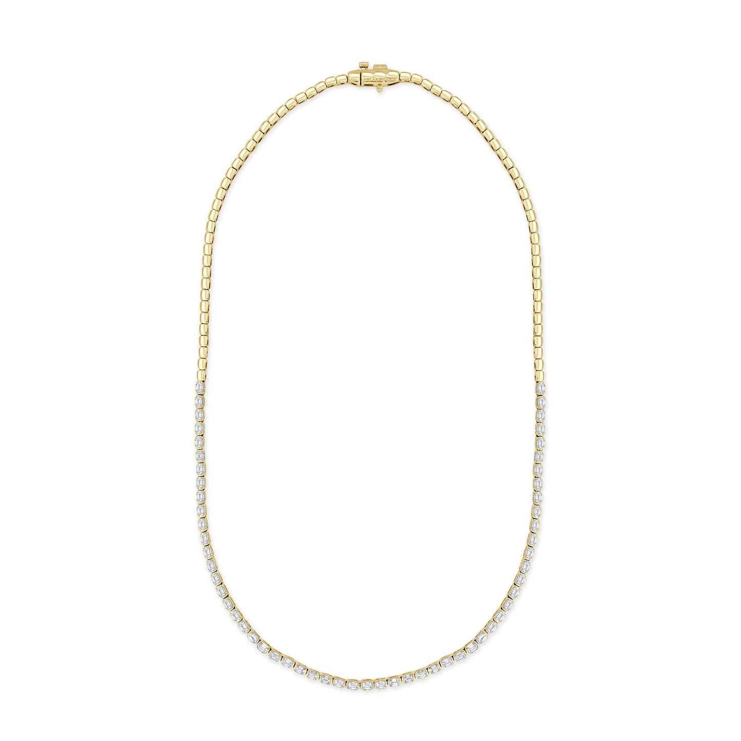 Emerald Cut Diamond Tennis Necklace