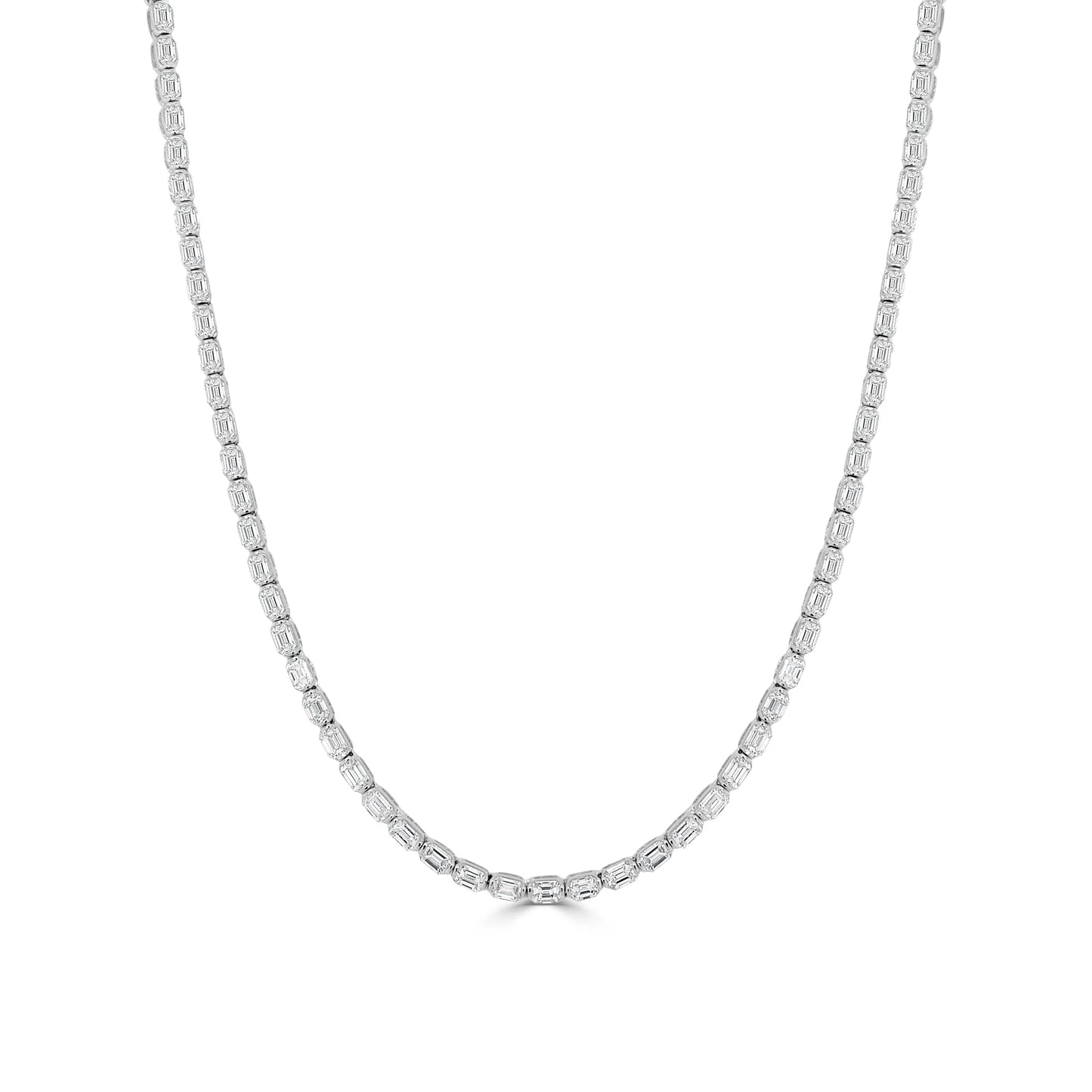 Emerald Cut Diamond Tennis Necklace