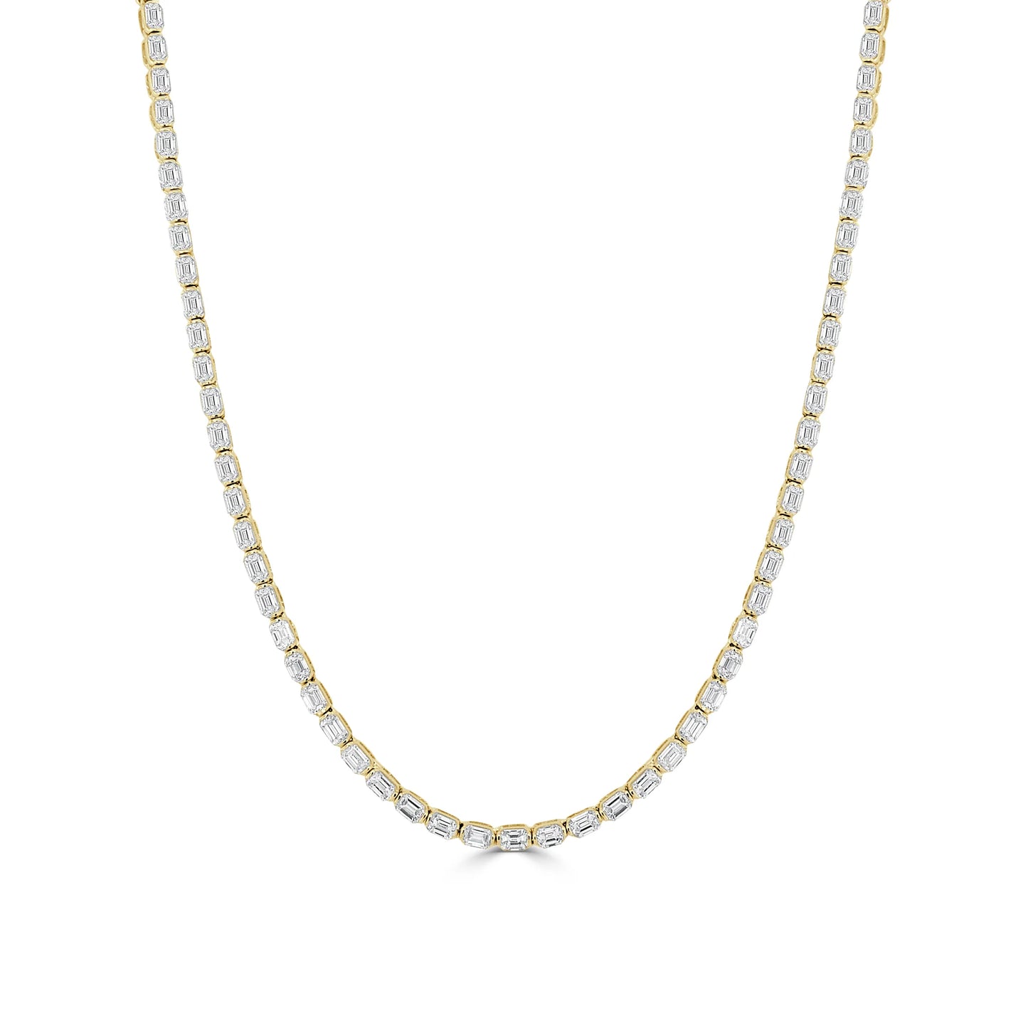 Emerald Cut Diamond Tennis Necklace