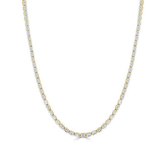 Emerald Cut Diamond Tennis Necklace