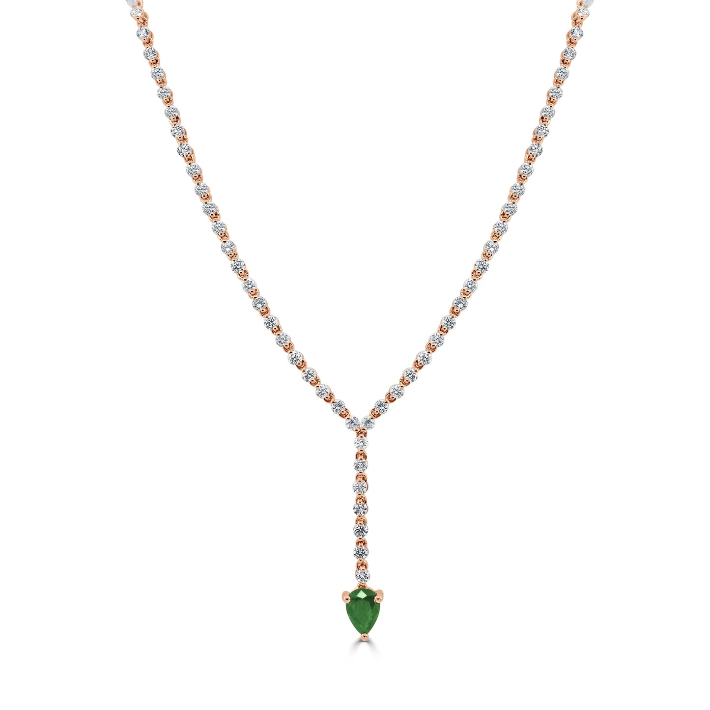 Emerald Drop Diamond Geneva Necklace