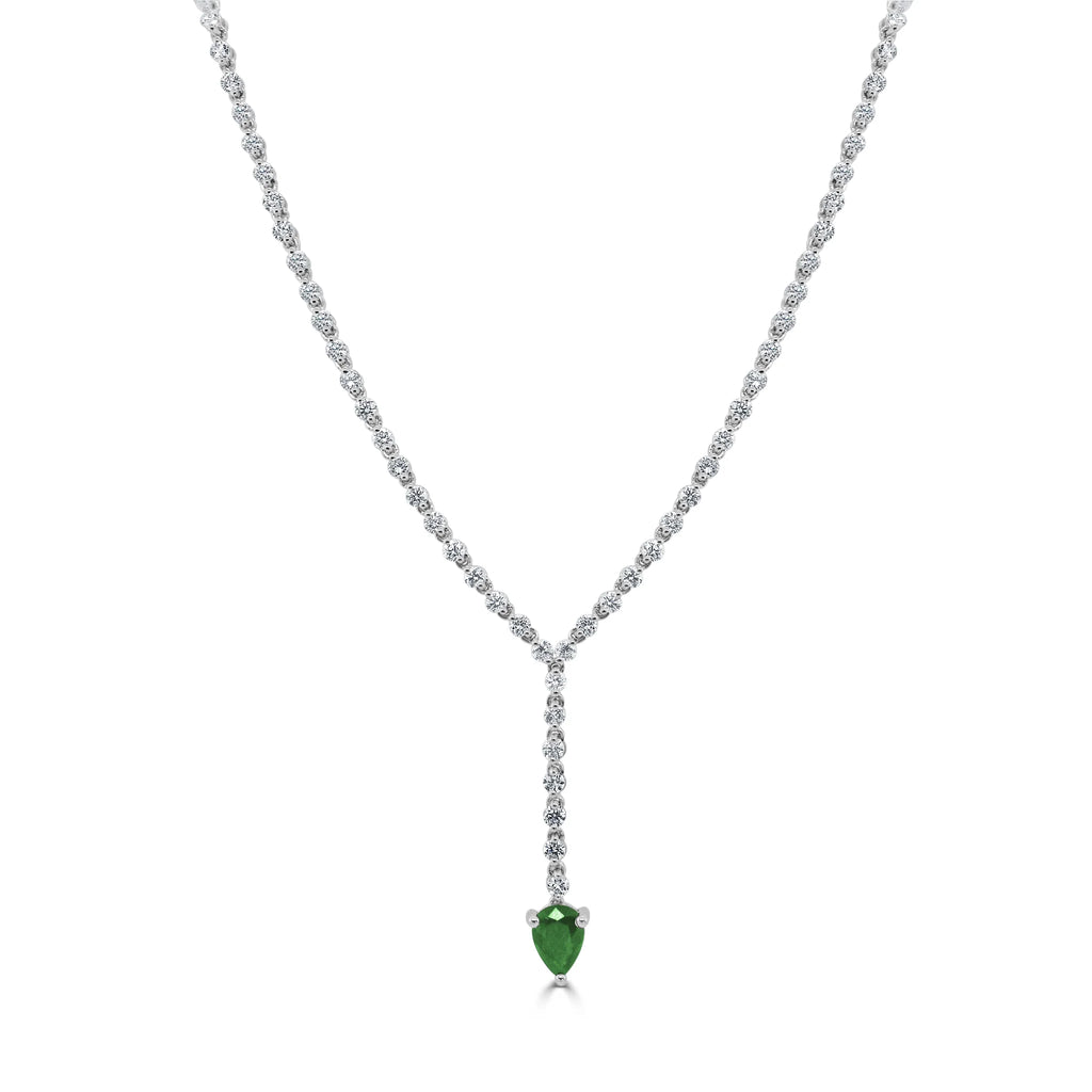 Emerald Drop Diamond Geneva Necklace