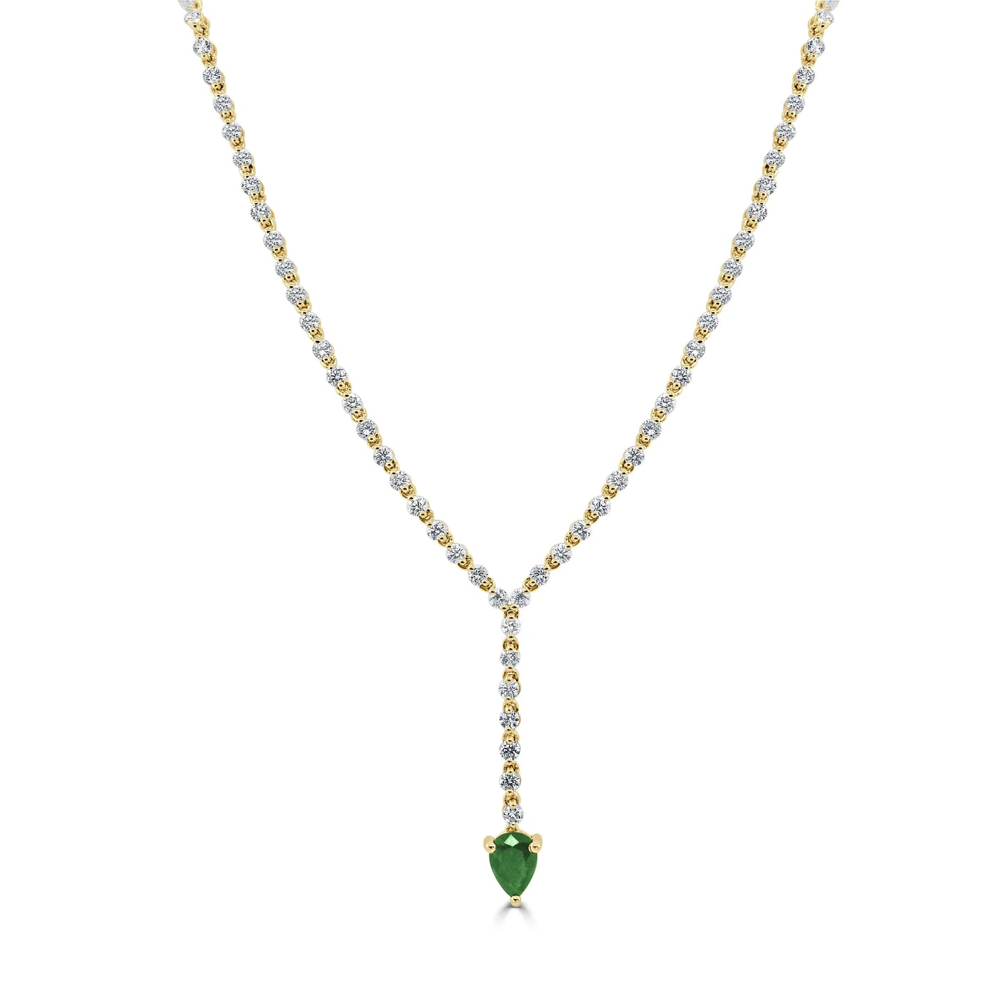 Emerald Drop Diamond Geneva Necklace