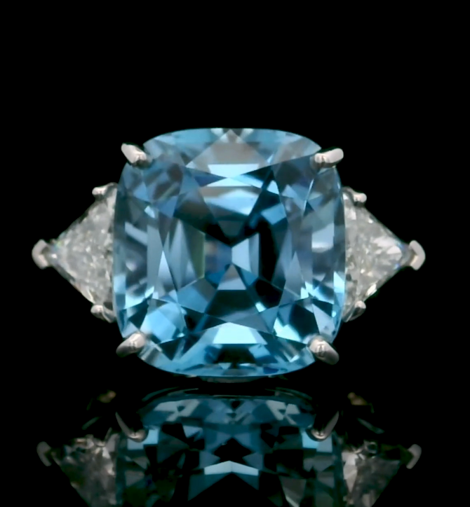 Aquamarine Diamond Ring