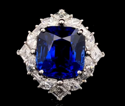 Royal Blue Sapphire Diamond Ring