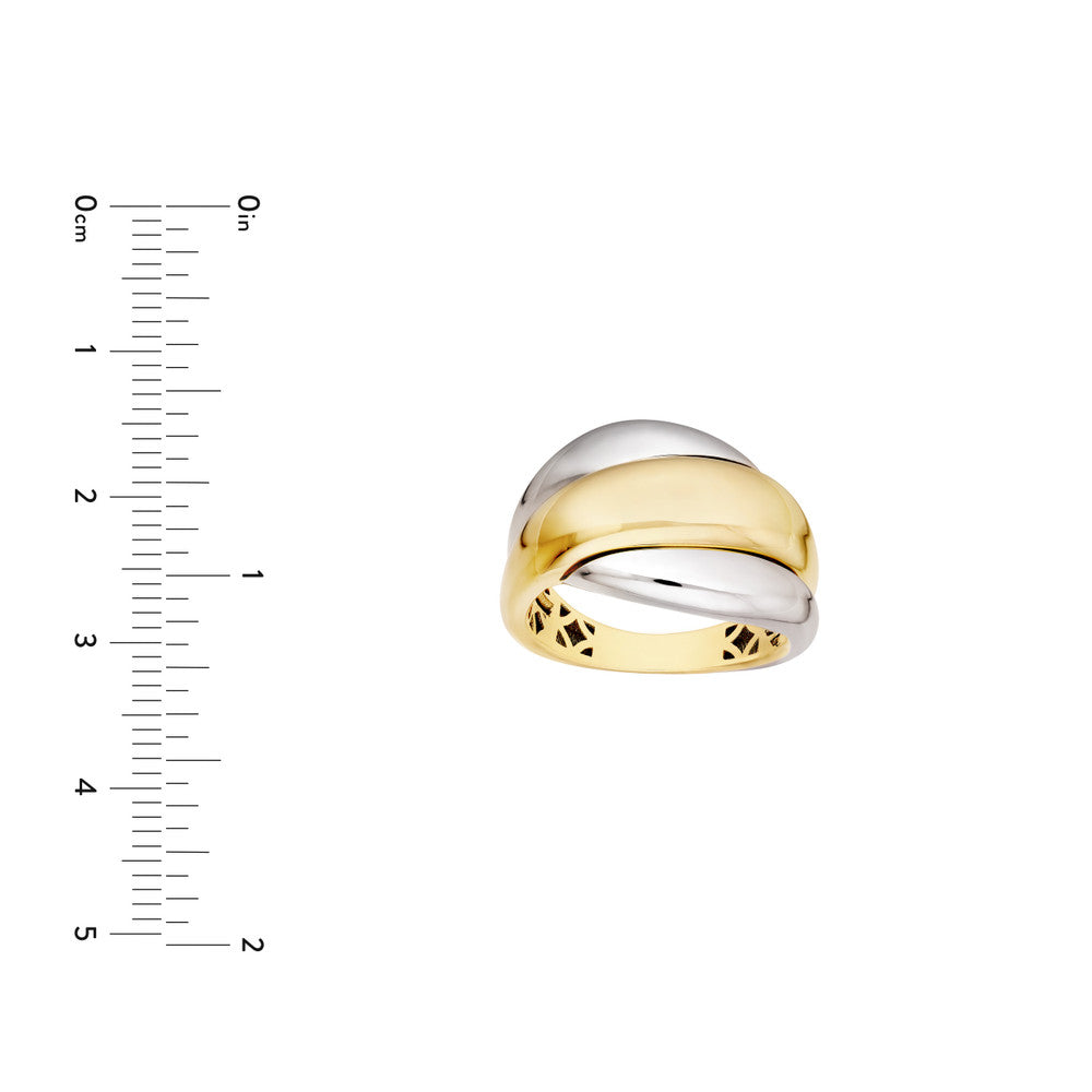 Two Tone Polished Rolling Twist Ring