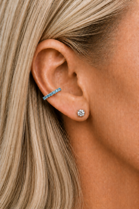 Blue Aquamarine Sparkler Cuff