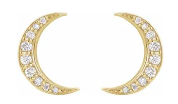 Crescent Diamond Moon Earrings