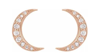 Crescent Diamond Moon Earrings